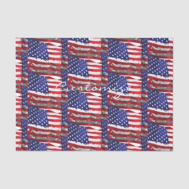 Vintage American Flag Thunder_Cove Tissue Paper (Front)