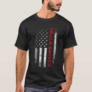 Vintage American Flag Truck Driver Apparel Patriot T-Shirt