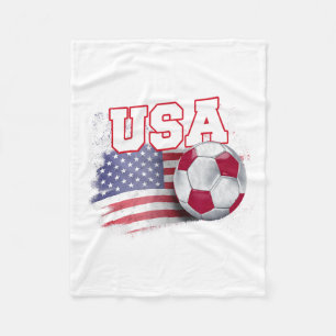 Vintage American Flag Usa Soccer Ball Football T S Fleece Blanket
