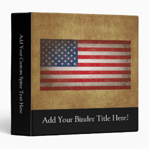 Vintage American Flag w/Custom Text Binder