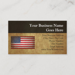 Vintage American Flag w/Custom Text Business Card