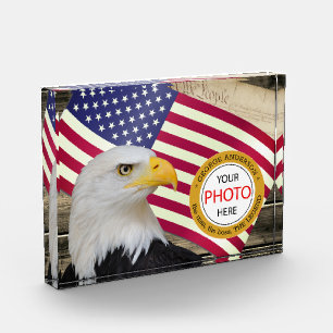 Vintage American Flag, We The People / USA Photo Block