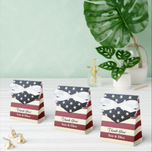 Vintage American flag wedding party favor box