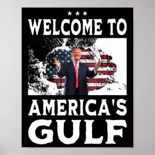 Vintage American Flag Welcome To America's Gulf Poster