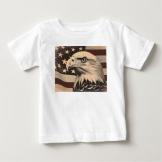 Vintage American Flag with Bald Eagle Baby T-Shirt