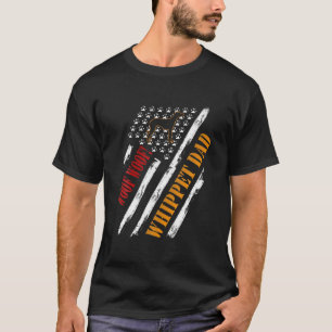 Vintage American Flag Woof Woof! Whippet Dad lover T-Shirt