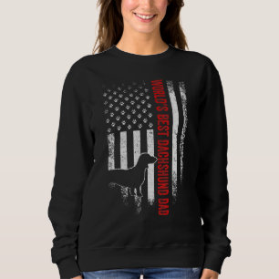 Vintage American Flag World's Best Dachshund Dad S Sweatshirt