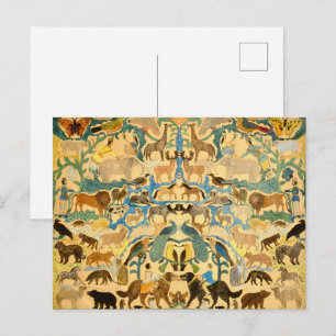 Vintage American Folk Art Animals Postcard