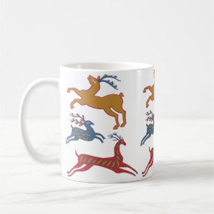 Vintage American Folk Art Deer Custom Colour Coffee Mug