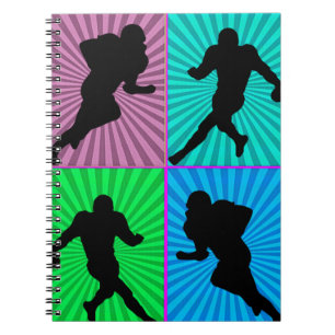 Vintage American Football Player For Football Love Notebook