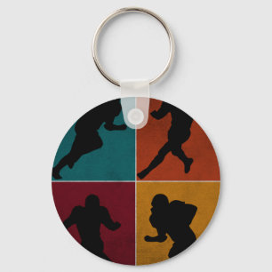 Vintage American Football Player Gift Keychain