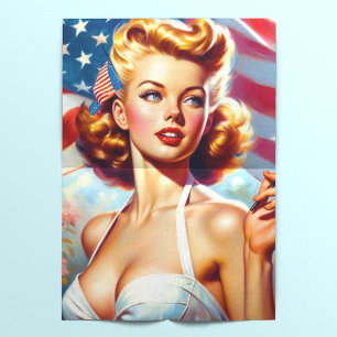 Vintage American Girl Painting Tissue Paper