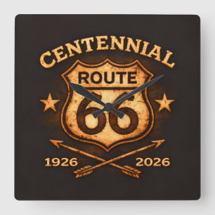 Vintage American Highway Keepsake Square Wall Clock