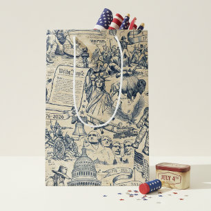 Vintage American History Collage USA 250 ID1308 Medium Gift Bag