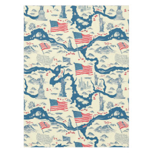 Vintage American Landmark Pattern (4) Tablecloth