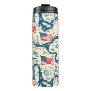 Vintage American Landmark Pattern (4) Thermal Tumbler