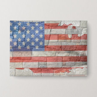 Vintage American Patriotic Map Flag On Wall