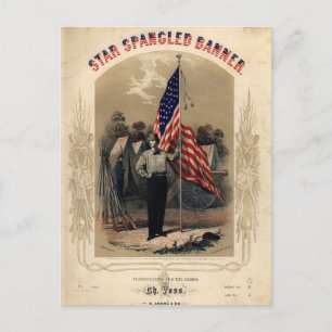 Vintage American Soldier and U.S. Flag Postcard