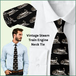Vintage American Steam Train Locomotive on Black Tie<br><div class="desc">Any Steam Train Fan or Railroad Modeller will love this one. See in store for lots more Steam and Diesel Train Gifts.</div>