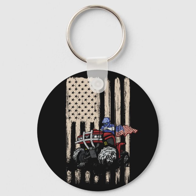 Vintage American Terrain Vehicles ATV Four Wheeler Keychain (Front)