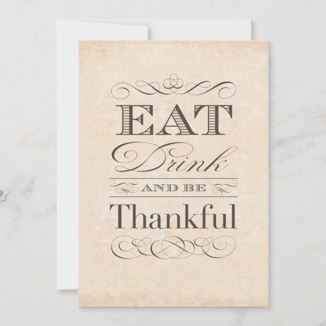 Vintage American Thanksgiving Dinner Invitations (Front)