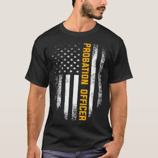 Vintage American USA Flag Probation Officer  Gift  T-Shirt