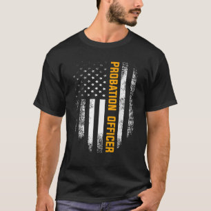 Vintage American USA Flag Probation Officer  Gift  T-Shirt