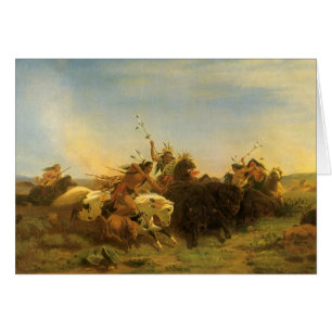Vintage American West Art, Buffalo Hunt by Wimar