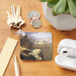 Vintage American West Art, Grand Canyon by Leigh Keychain
