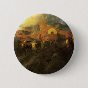Vintage American West, Overland Trail by Johnson 2 Inch Round Button