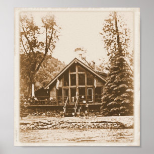 vintage americana cabin print