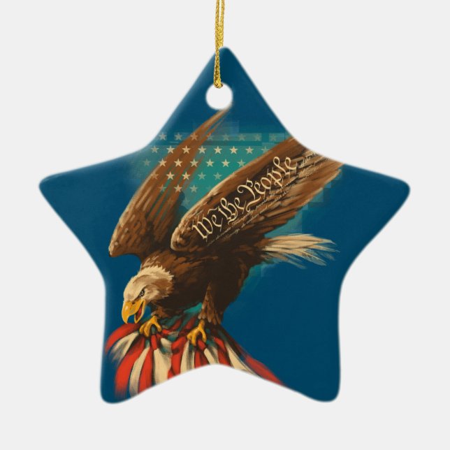 Vintage Americana Ceramic Ornament (Front)