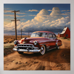 Vintage americana voiture impression numérique