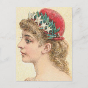 Vintage Americana Woman Postcard