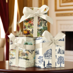 Vintage Americana Wrapping Paper Sheet
