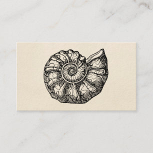 Vintage Ammonite Seashell Fossil Shell Template Business Card