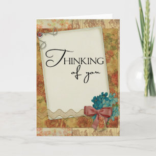 Vintage Amour Penser De Vous Carte