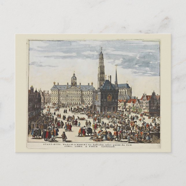 Vintage Amsterdam,City hall Postcard (Front)