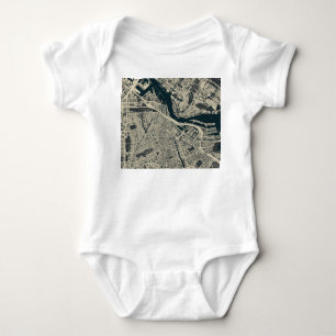 Vintage Amsterdam Map: Retro Minimalist Baby Bodysuit