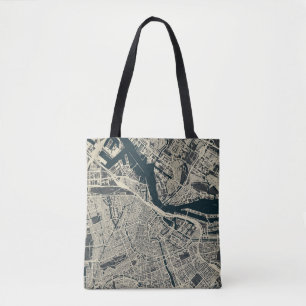Vintage Amsterdam Map: Retro Minimalist Tote Bag