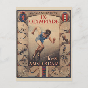 Vintage Amsterdam Netherlands Olympics  Postcard