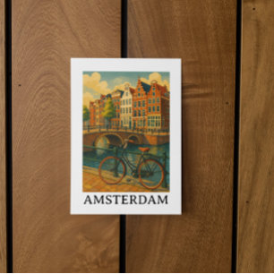 Vintage Amsterdam – Retro Travel Design Postcard