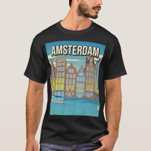 Vintage Amsterdam Travel Poster T-Shirt Day Tee