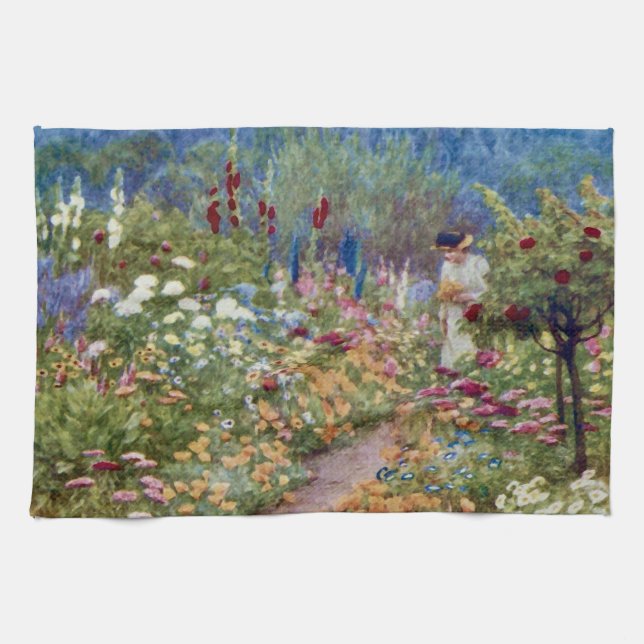 Vintage An English Country Garden Kitchen Towel (Horizontal)
