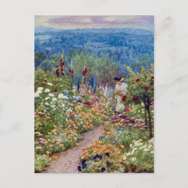Vintage An English Country Garden Postcard (Front)