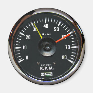 Vintage Analogue Auto Tachometer Round Magnet