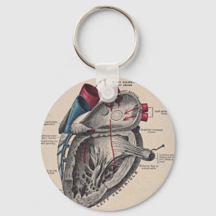 Vintage Anatomical Heart Keychain