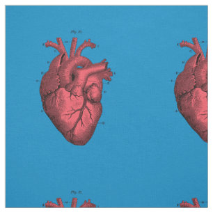 Vintage Anatomical Heart Valentine’s Day Fabric