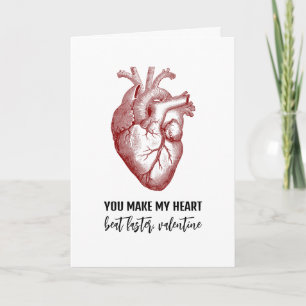 Vintage Anatomical Heart Valentine's Day Holiday C Card