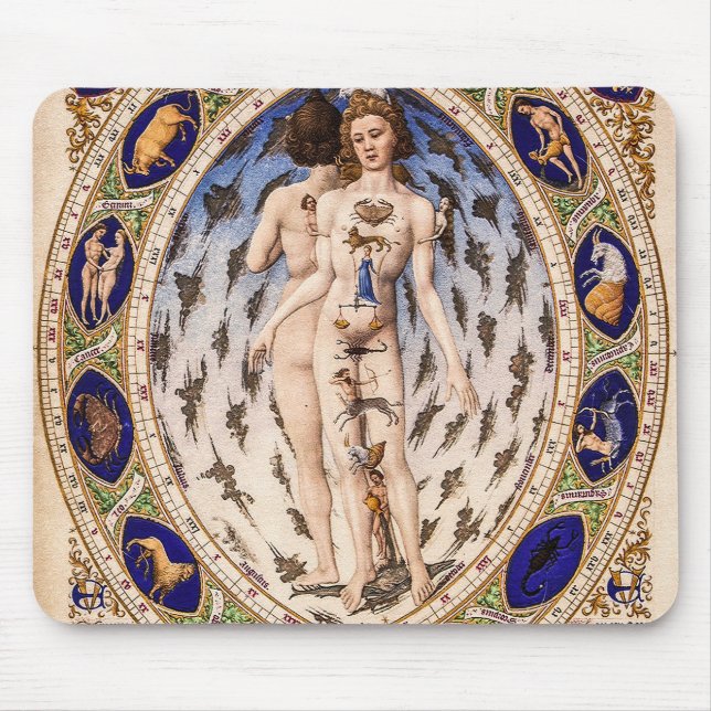 Vintage Anatomical Zodiac Man Mouse Pad (Front)